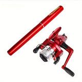 Fishing Set (1 Rod + 1 Wheel) - Pen Shape, Equipped with Spinning Wheel,