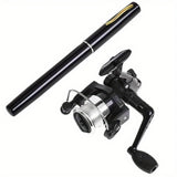 Fishing Set (1 Rod + 1 Wheel) - Pen Shape, Equipped with Spinning Wheel,