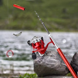 Fishing Set (1 Rod + 1 Wheel) - Pen Shape, Equipped with Spinning Wheel,