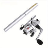 Fishing Set (1 Rod + 1 Wheel) - Pen Shape, Equipped with Spinning Wheel,