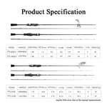 KUYING Teton 1.75m 5'10" 1.8m 6'0" Carbon Spinning Rod