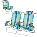 Tall Beach Chair 2 Pack,with 5-Position
