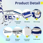 63*70*99cm Heightened Oxford Cloth Silver White Chair