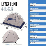 ALPS Mountaineering Lynx 4-Person Backpacking and Camping Tent
