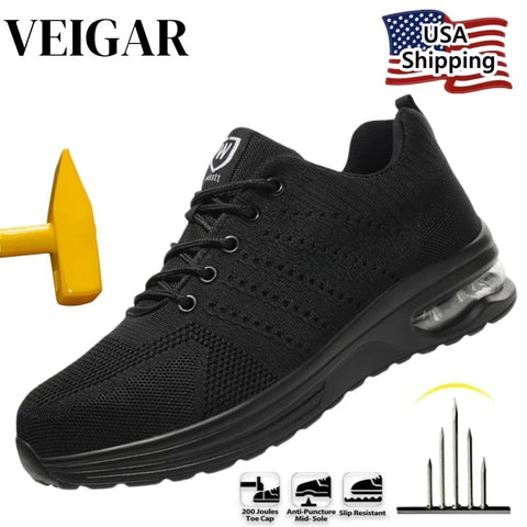 Mens Mesh Steel Toe Work Shoes
