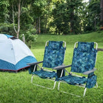 2-Pack Folding Backpack Beach Chair 5-Position Outdoor