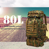 80L Tactical Backpack Outdoor Camping Hiking