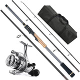 4Piece Carbon Fiber Spinning Rod and Reel Combo