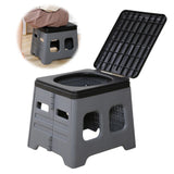 Portable Folding Toilet with Lid Foldable Outdoor Camp