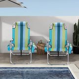 Tall Beach Chair 2 Pack,with 5-Position