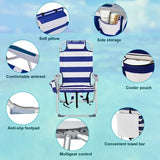 63*70*99cm Heightened Oxford Cloth Silver White Chair