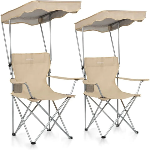 Camping Chair 2 Pack Portable Camping Chair with Canopy