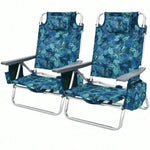 2-Pack Folding Backpack Beach Chair 5-Position Outdoor