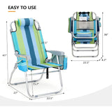 Tall Beach Chair 2 Pack,with 5-Position