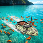 Dual Motor Fishing Bait Boat w/2 Batteries