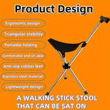 2-in-1 Folding Cane and Chair Foldable