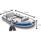 Excursion 4 Inflatable 4 Person Fishing Boat Raft Set
