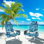 2-Pack Folding Backpack Beach Chair 5-Position Outdoor