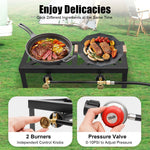 Portable Double Burner Outdoor Gas Stove
