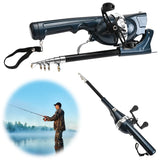 1Set Portable Folding Fishing Rod Telescopic Stainless and Reel