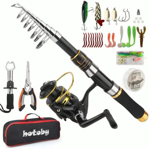 Fishing Pole Combo Set 6.89ft Carbon Fiber