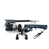 1Set Portable Folding Fishing Rod Telescopic Stainless and Reel