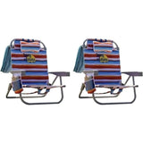 Backpack Beach Chair 2 Pack Aluminum (Tropical Sunset)