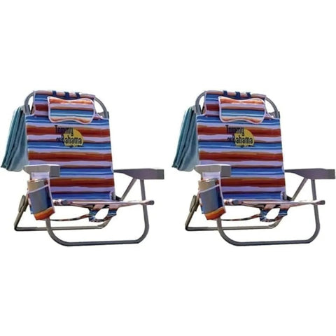 Backpack Beach Chair 2 Pack Aluminum (Tropical Sunset)