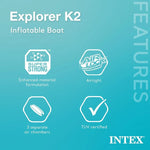 Intex 68307EP Explorer K2 Inflatable Kayak Set