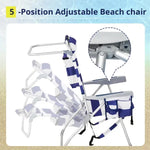 63*70*99cm Heightened Oxford Cloth Silver White Chair