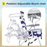 63*70*99cm Heightened Oxford Cloth Silver White Chair