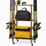 Fishing 10 Rods Rack 3 Tier Fishing Storage Rack