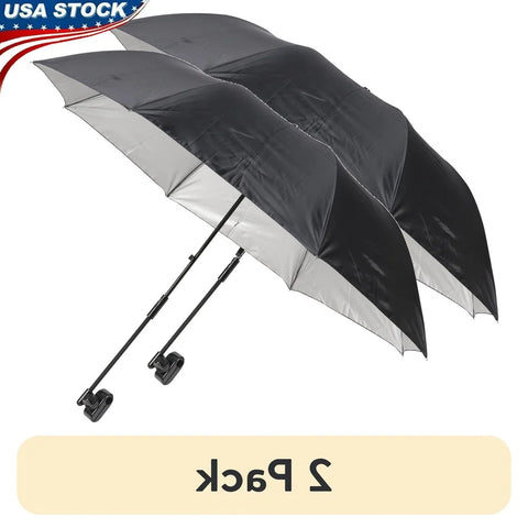 2 Pack Umbrella with Clamp Adjustable Shade Folding Chairs
