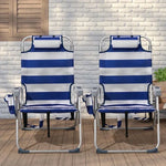 63*70*99cm Heightened Oxford Cloth Silver White Chair