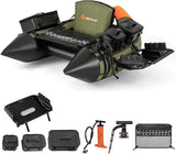 Inflatable Float Tube, Fishing Belly Boat with Fish Ruler, Pump, Storage Bag, Adjustable Straps, Fishing Float Tube for Angling