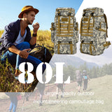 80L Tactical Backpack Outdoor Camping Hiking