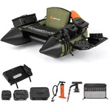 Inflatable Float Tube, Fishing Belly Boat with Fish Ruler, Pump, Storage Bag, Adjustable Straps, Fishing Float Tube for Angling