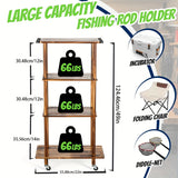 Fishing 10 Rods Rack 3 Tier Fishing Storage Rack