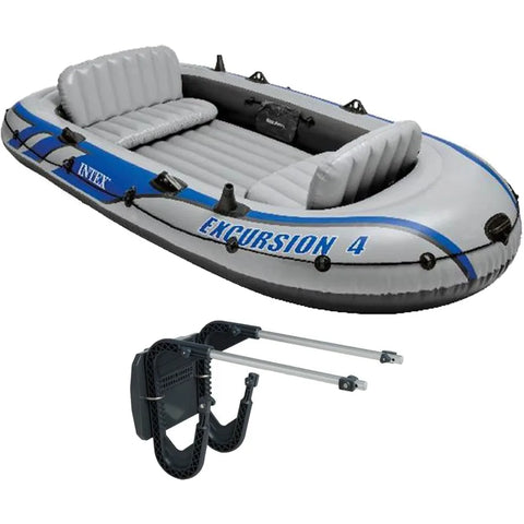 Excursion 4 Inflatable 4 Person Fishing Boat Raft Set