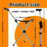 2-in-1 Folding Cane and Chair Foldable