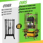 Fishing 10 Rods Rack 3 Tier Fishing Storage Rack