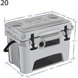 Camo 20 Quart Ice Chest Heavy Duty High Performance Roto-Molded Commercial Grade Insulated Cooler