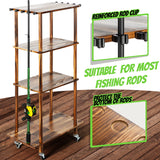 Fishing 10 Rods Rack 3 Tier Fishing Storage Rack