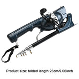 1Set Portable Folding Fishing Rod Telescopic Stainless and Reel