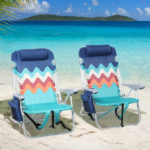 Backpack Beach Chair Set of 2 4-Position Classic