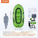 Inflatable Boat, 3-Person Inflatable Fishing Boat