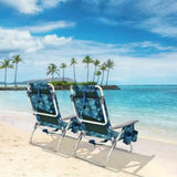 2-Pack Folding Backpack Beach Chair 5-Position Outdoor