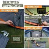Camping Tent - 4-Person Easy Pop Up Tent