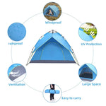 3-4 Person Pop Up Tents Waterproof Windproof