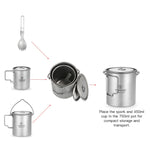 TOMSHOO 3PCS Titanium Pot